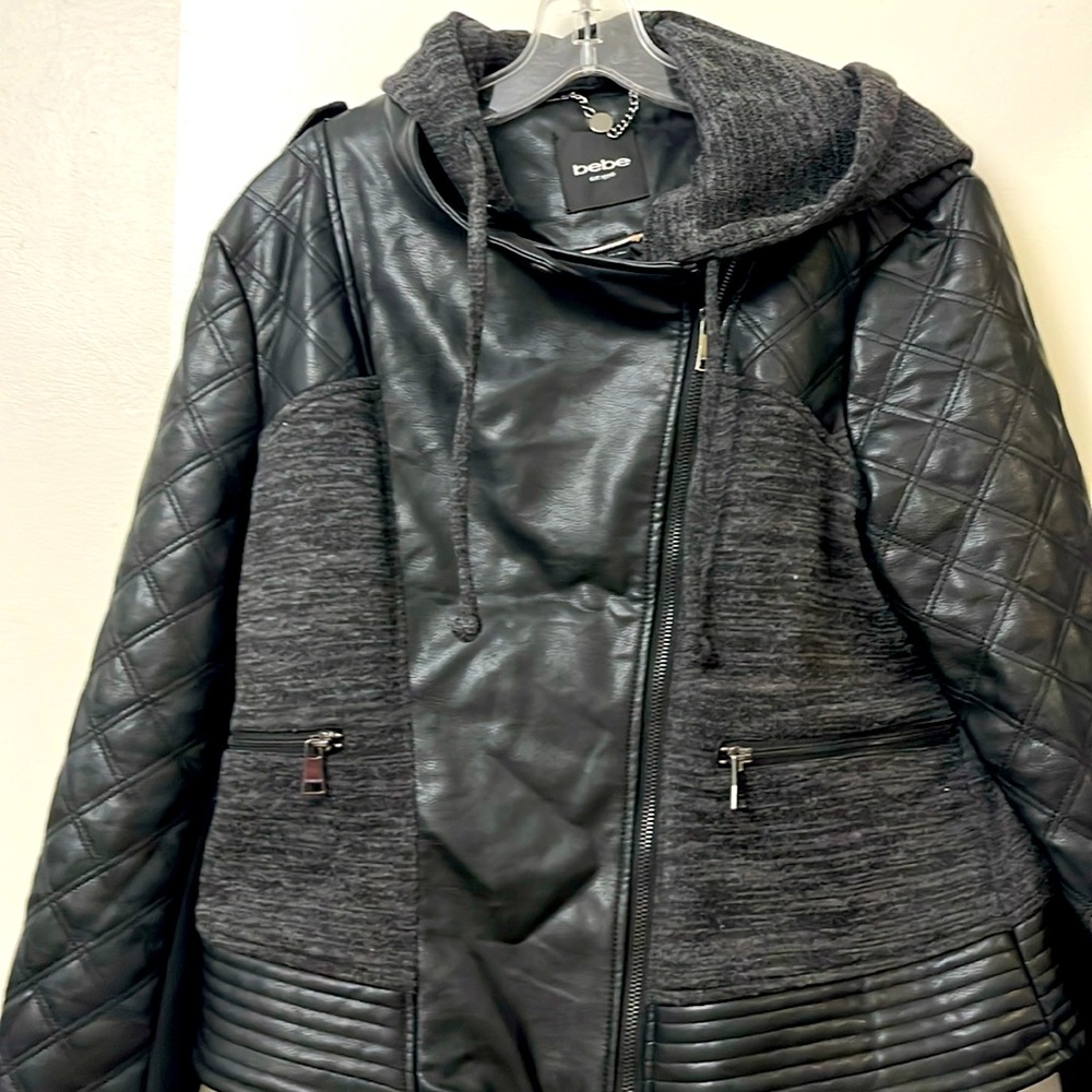 Black Faux Leather Jacket XL